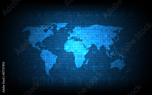 vector abstract digital globe world map background