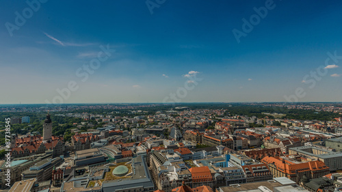 Leipzig Stadtpanorama im Sommer