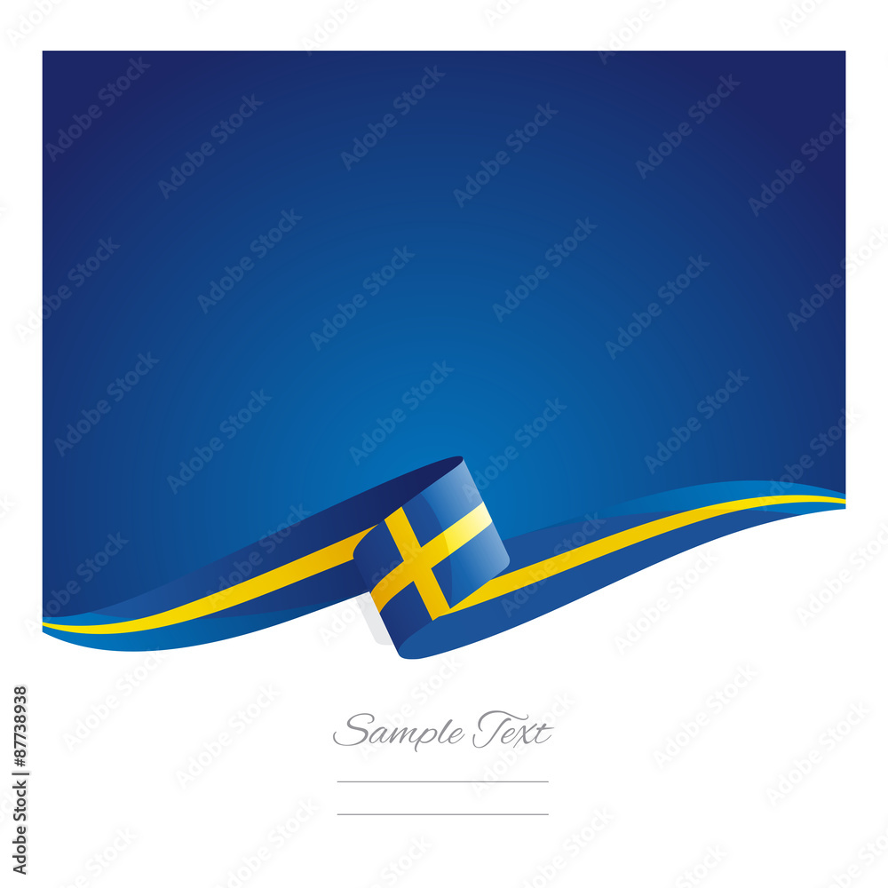 Obraz premium New abstract Sweden flag ribbon