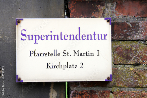 Pfarramtsschild am Kirchplatz photo