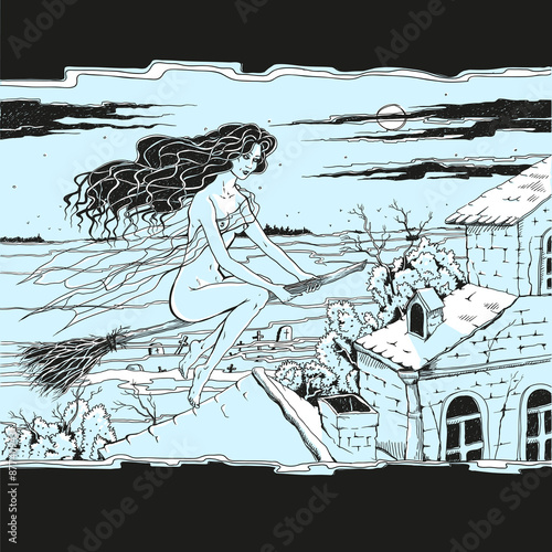witch on a broom