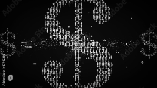Binary Dollar Symbol Black
