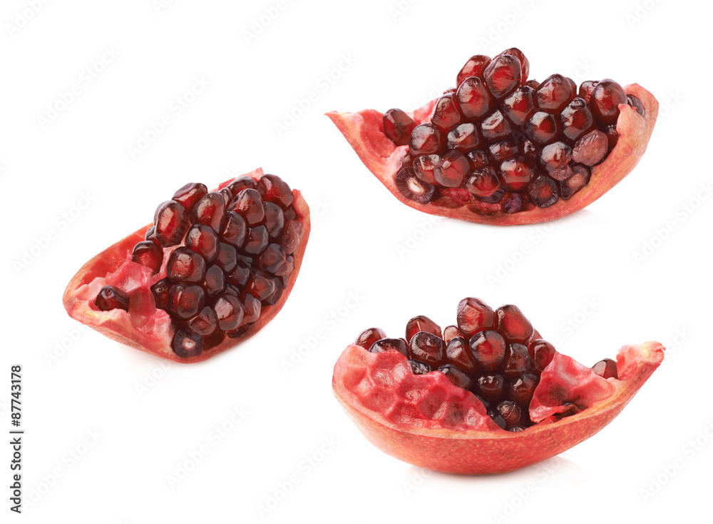 Pomegranate fruit's fragment isolated Pomegranate fruit's fragment isolated
