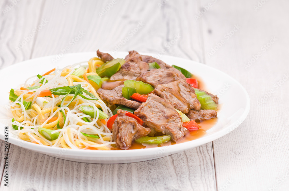Mongolian Noodles with Beef Mongolian Noodles with Beef