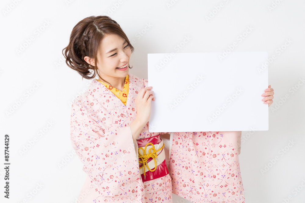 着物を着た女性 ホワイトボード 着物を着た女性 ホワイトボード