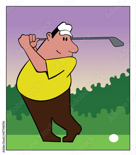 Valokuva Golf Swing / A golfer prepares to hit a ball.