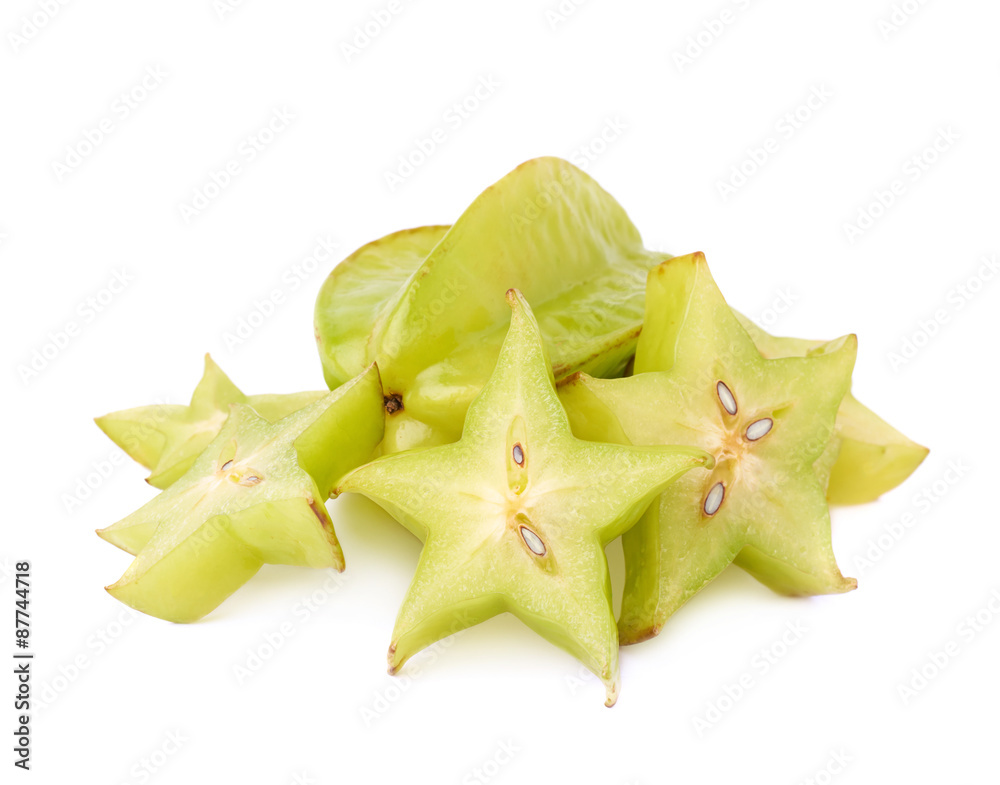 Averrhoa carambola starfruit isolated Averrhoa carambola starfruit isolated