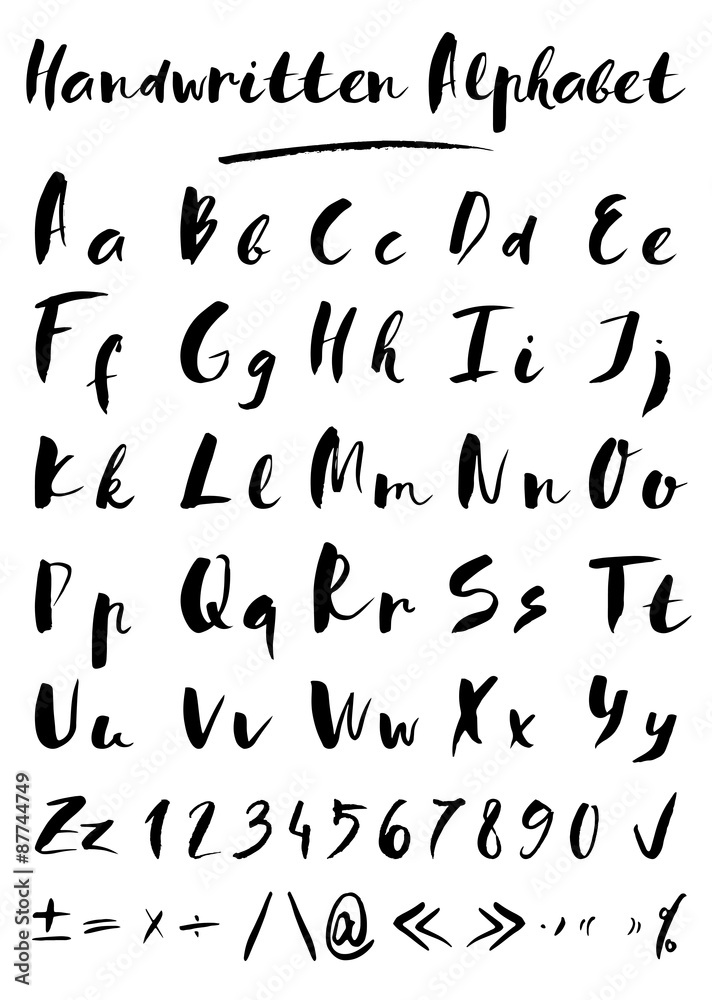 Handwritten alphabet