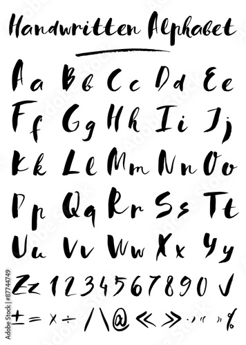 Handwritten alphabet