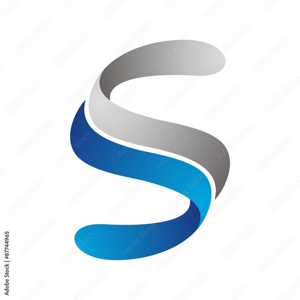 Letter S Logo Blue Color Stock Vector | Adobe Stock