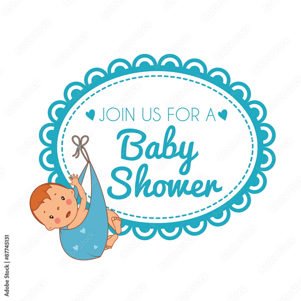 Illustration of cute baby boy. Vector