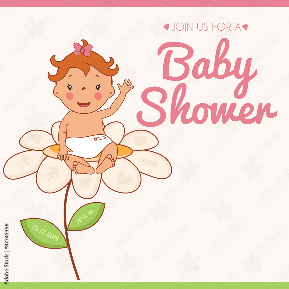 Illustration invitation card on baby shower. Vector Illustration invitation card on baby shower. Vector
