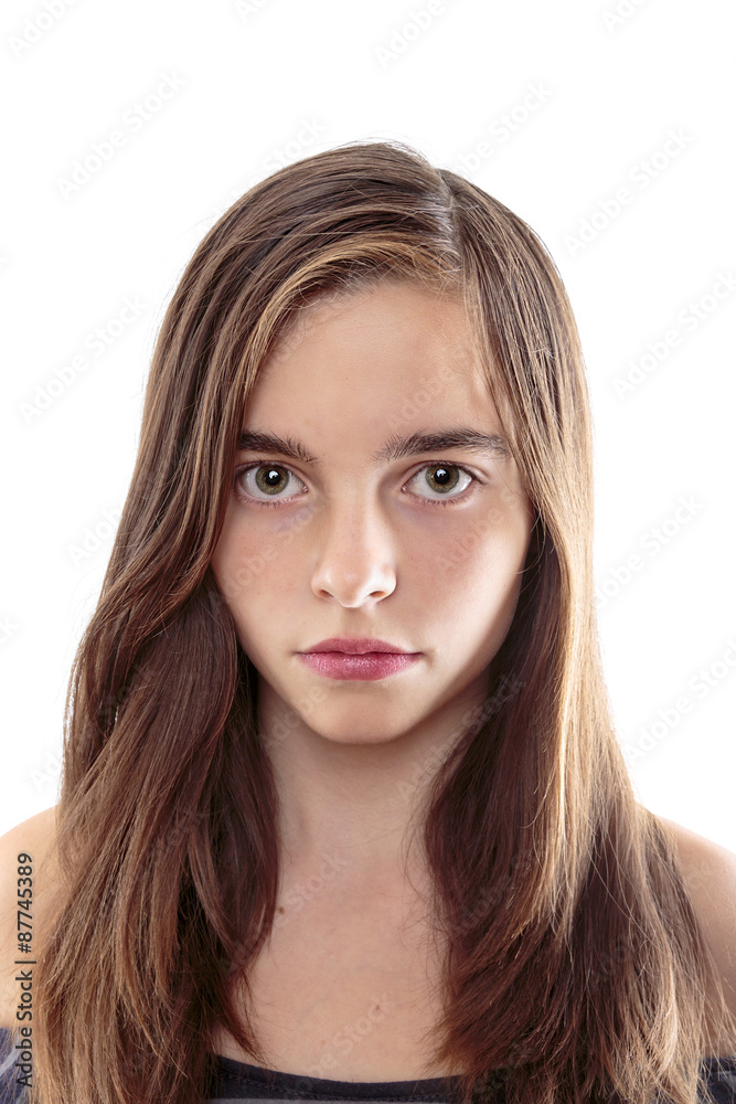 portrait of a beautiful young woman, isolated on white portrait of a beautiful young woman, isolated on white