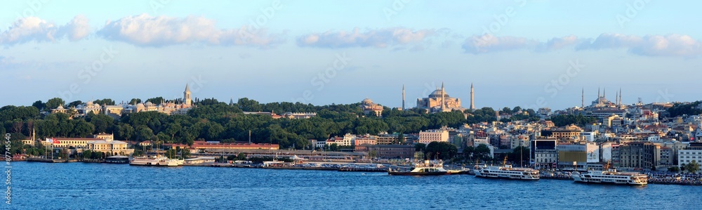 Bluemosque and Hagia Sophia in Sunset-Golden Hours Istanbul, Turkey