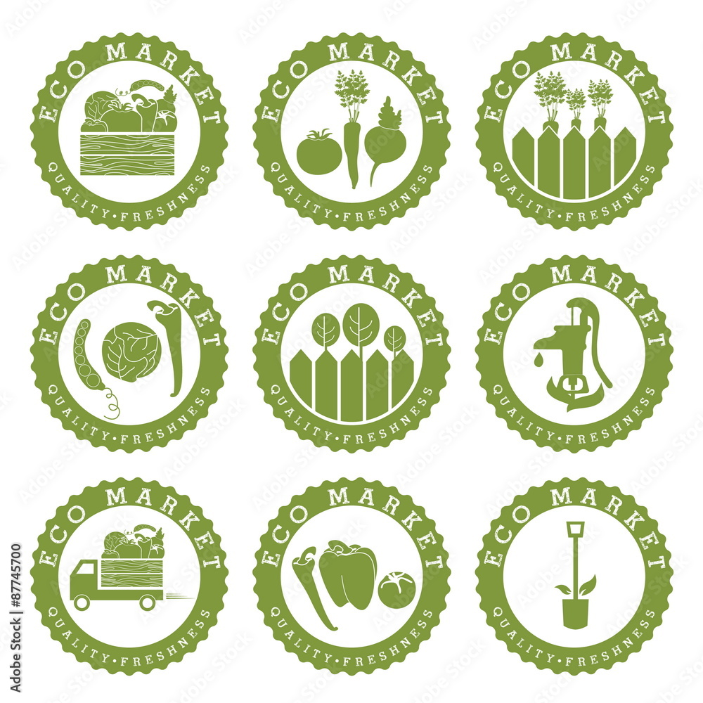 Illustration farmers eco labels. Vector Illustration farmers eco labels. Vector
