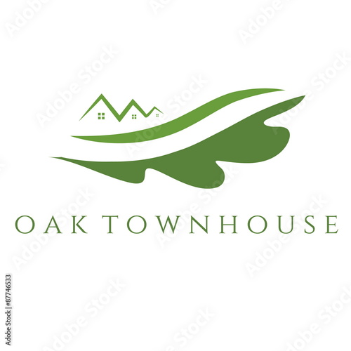 Illustration concept of oak townhouse. vector