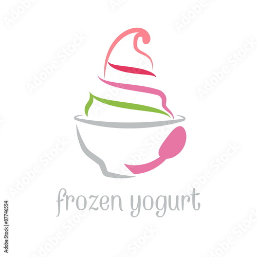 Illustration concept of frozen yogurt. Vector