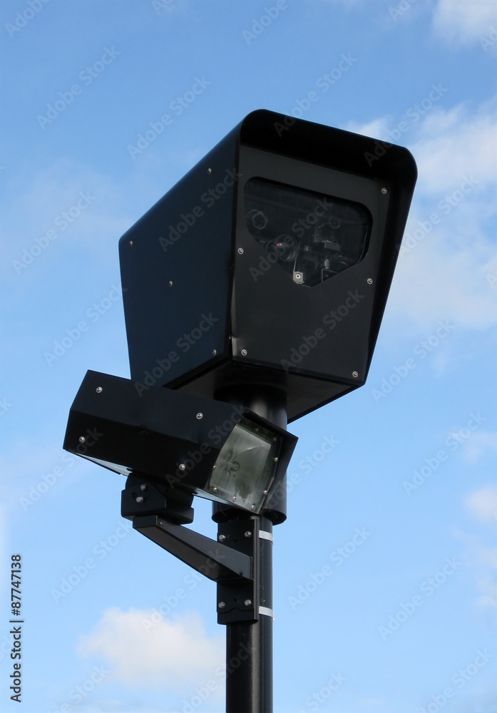 A red light camera used for traffic law enforcement in Chicago, USA.