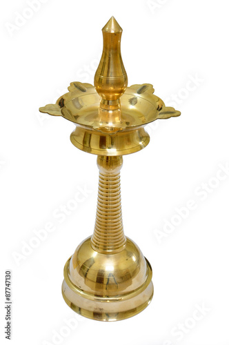 Traditional oil lamp of South India called Kuthuvilakku.