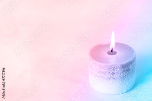 Romantic background - Aroma candle with vintage color