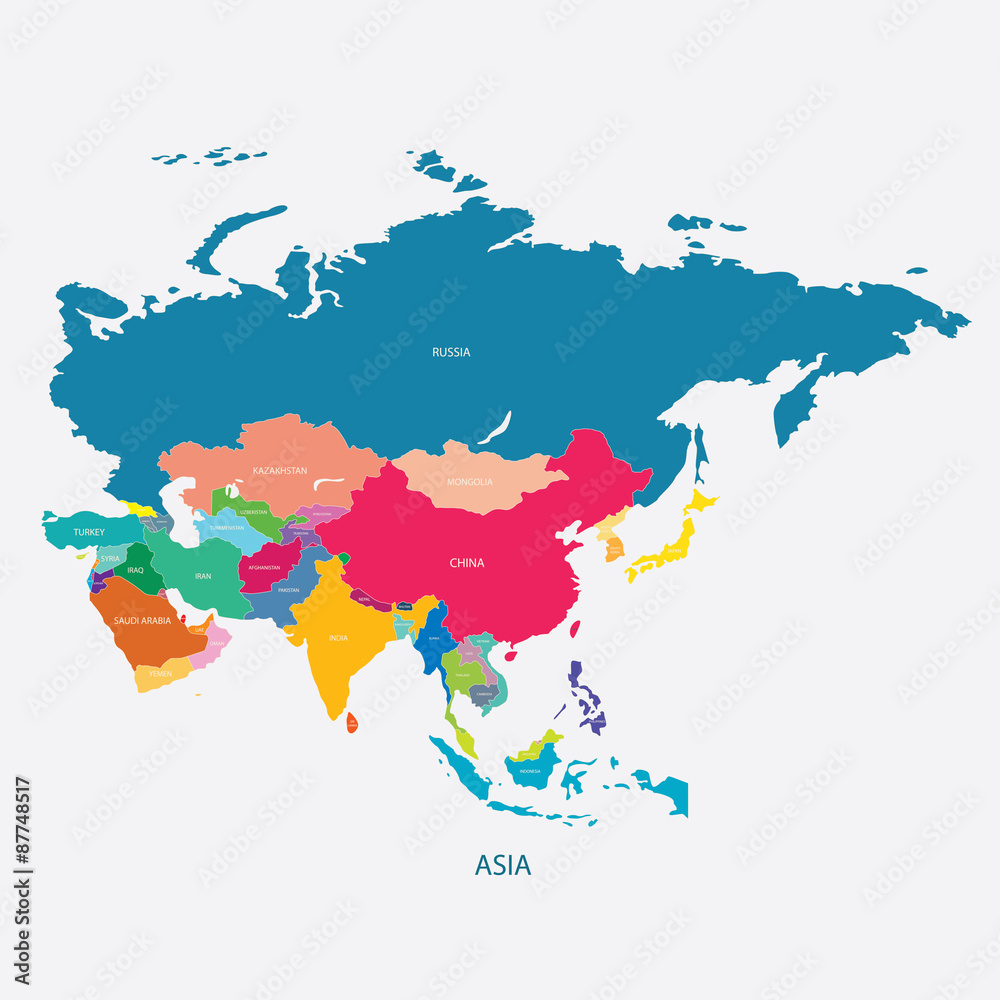 Карта азии без стран