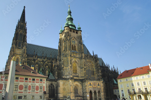 Saint Vitus (St. Vitt's) Cathedral and Prague Castle. Prague, Czech Republic