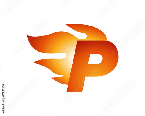 letter rapid fire p logo