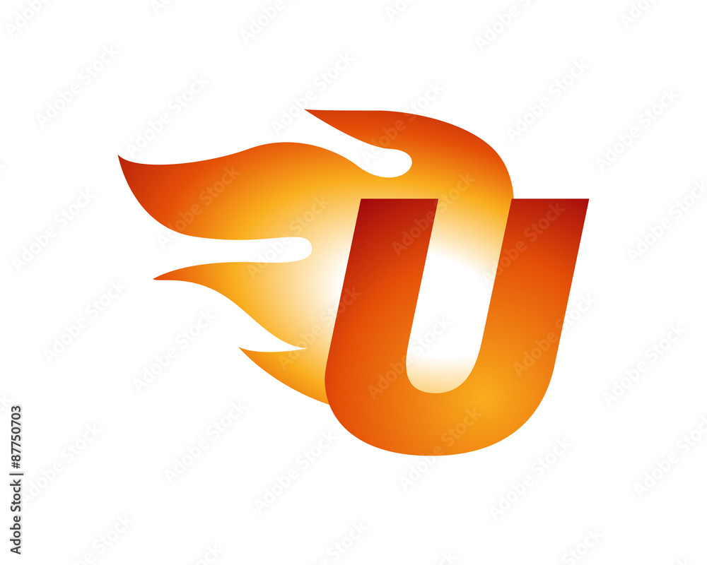 Obraz premium letter rapid fire u logo