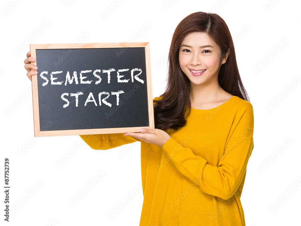 Young woman hand hold with the blackboard showing phrase of seme Young woman hand hold with the blackboard showing phrase of seme