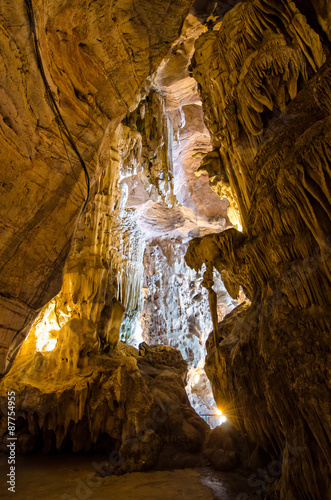 Interior of the Kek Lok Tong which is located at Gunung Rapat in the south of Ipoh. Beautiful limestone formations are the main attractions of Kek Lok Tong Cave Temple. photo