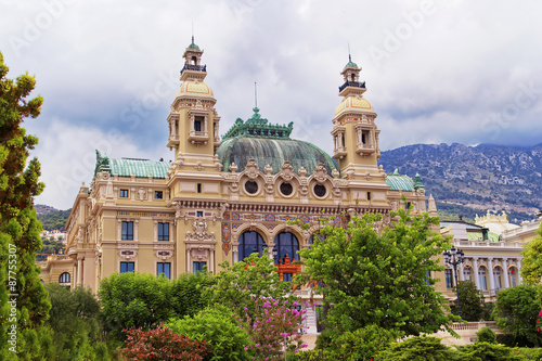 Casino Monte Carlo behind blooming trees