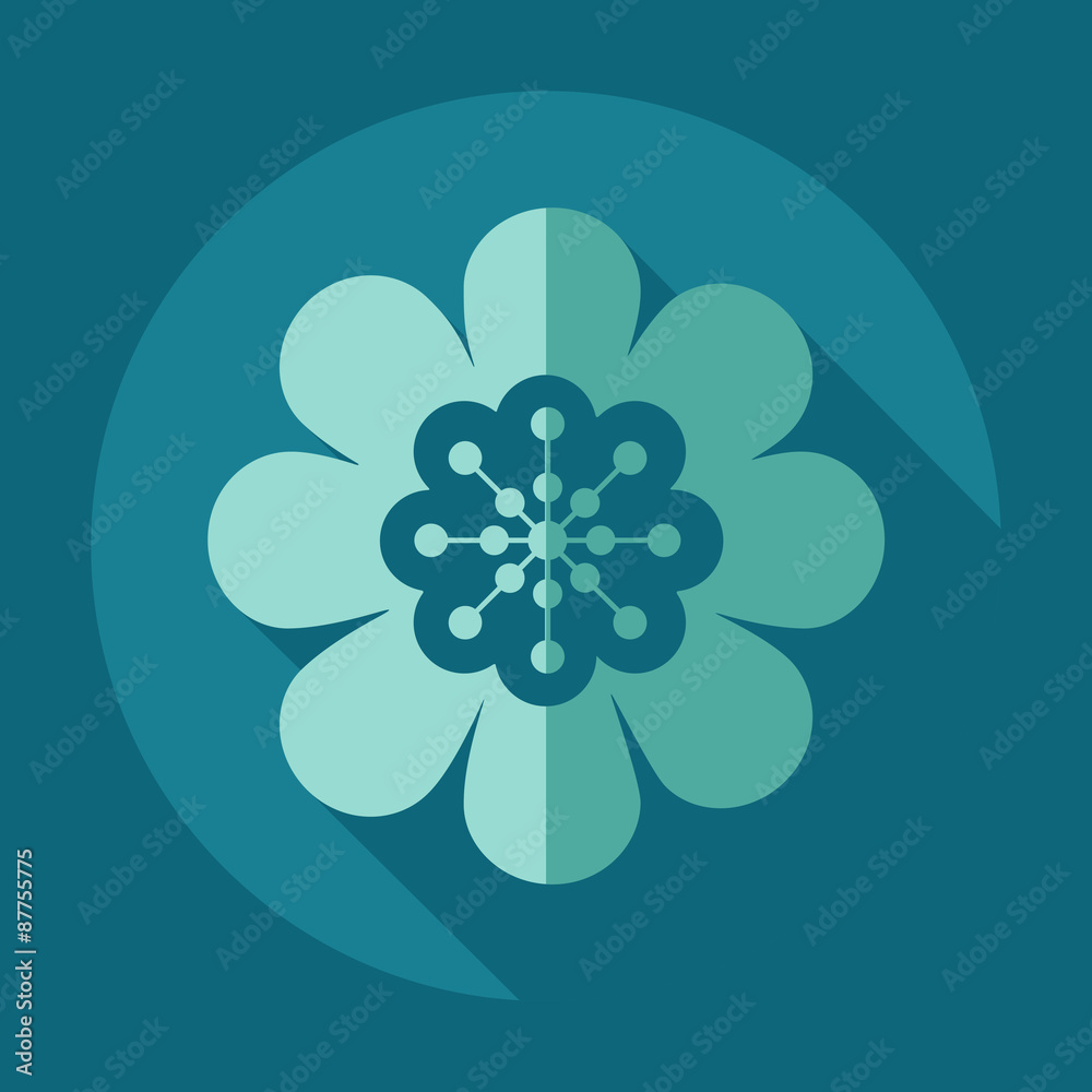 Flat modern design with shadow icon flower Flat modern design with shadow icon flower