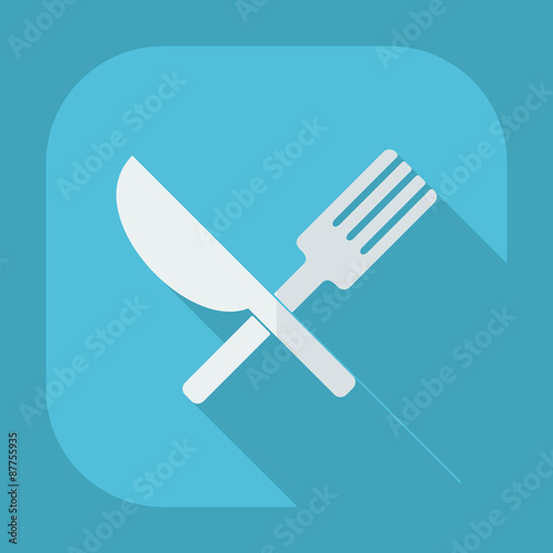 Flat modern design with shadow icons tableware