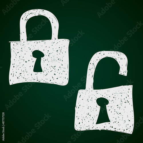 Simple doodle of a padlock