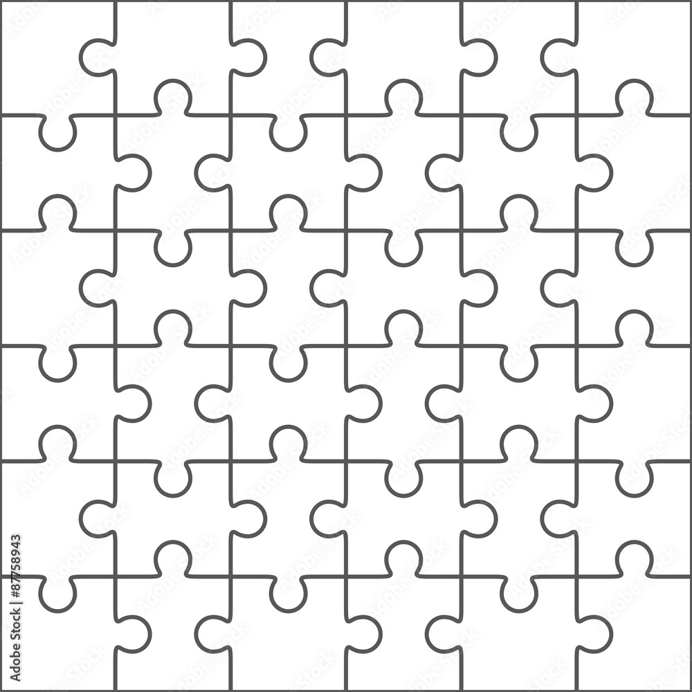 Puzzle Pieces Large Cutouts, 6 Inches, 36 Pieces