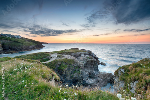 Clifftops at Port Gaverne in Cornwall