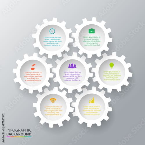 Vector gears for infographic. 