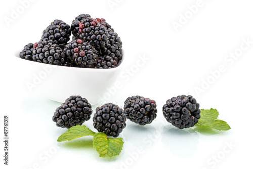 fresh blackberries with leaf, healthy, natural