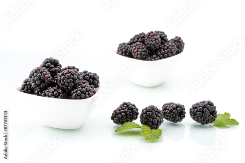 fresh blackberries with leaf, healthy, natural