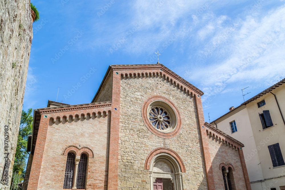 Facade of XIV Catholics parish church in Italy