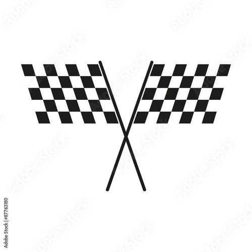 The checkered flag icon. Finish and start, winner symbol. Flat