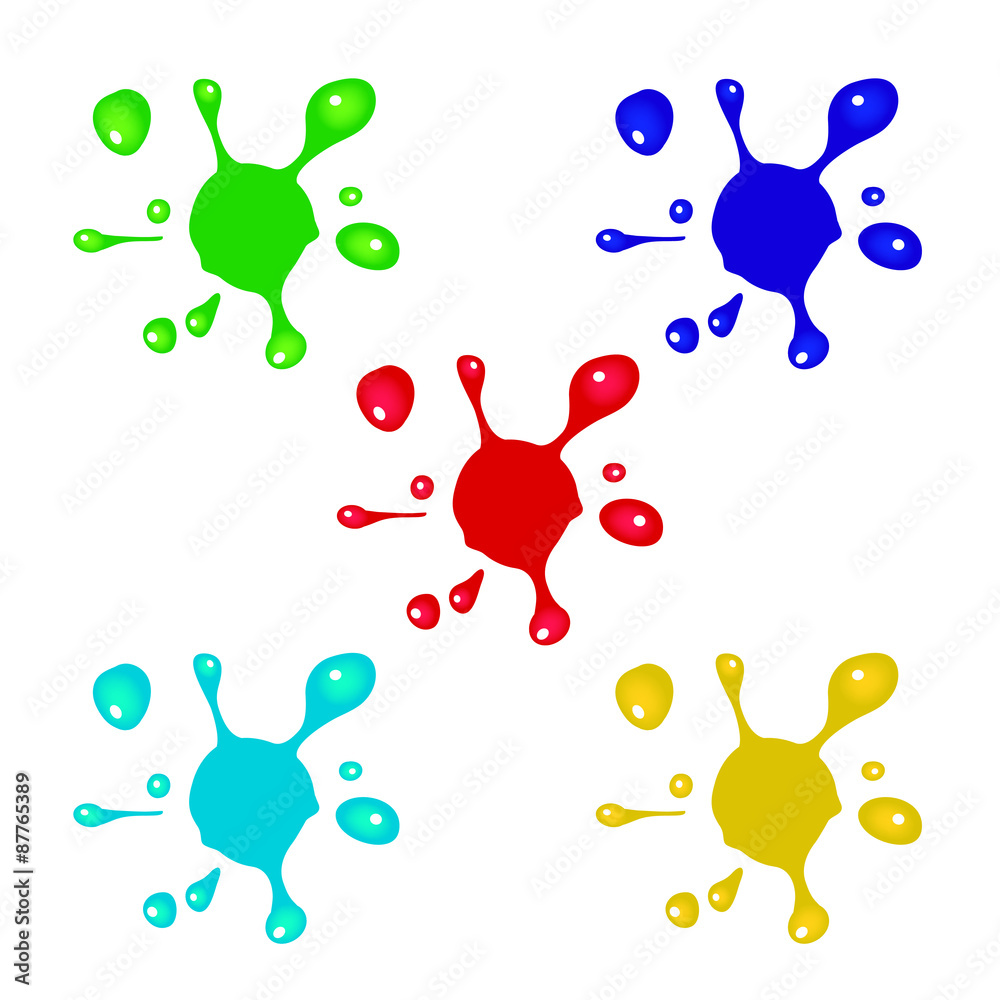 Colorful Bright Ink Splashes Colorful Bright Ink Splashes