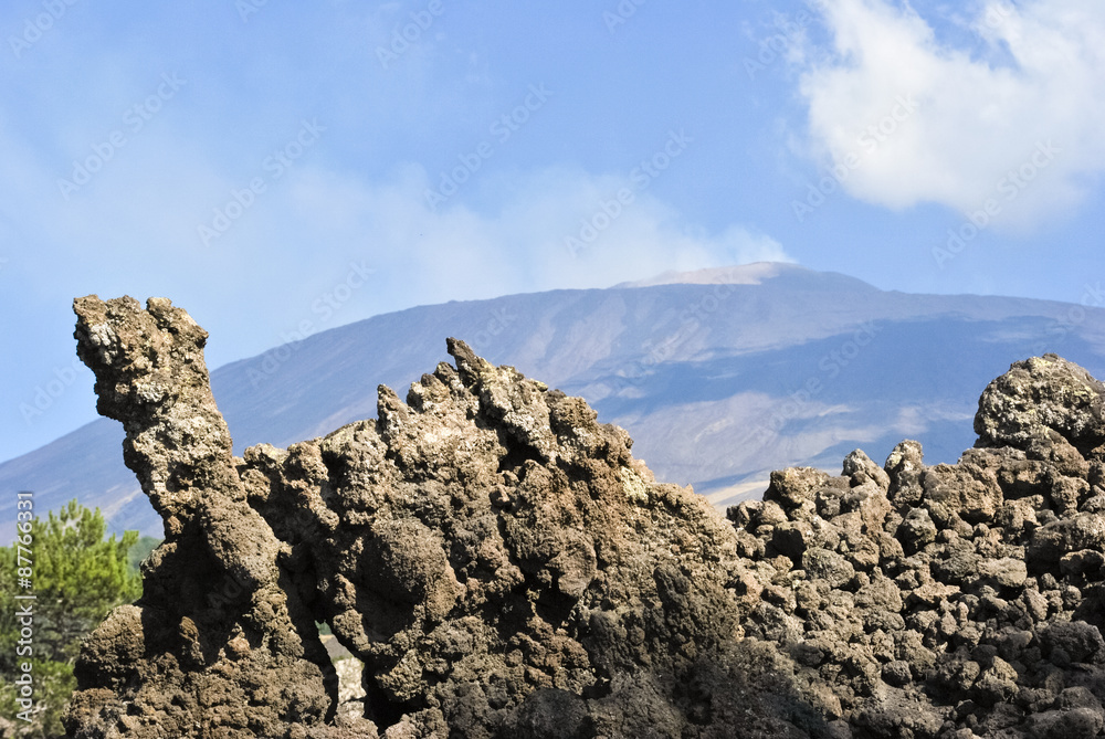 Ancient lava flow on the southern flank of volcano Etna Ancient lava flow on the southern flank of volcano Etna