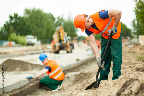 Manual labourer working