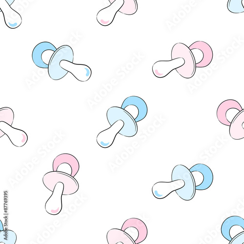Seamless pattern with soothers