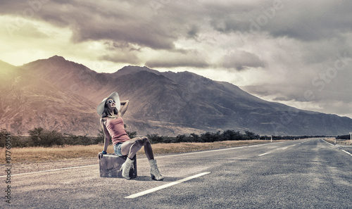 Slika na platnu Young free hitchhiker