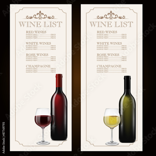 WINE LIST RED AND WHITE