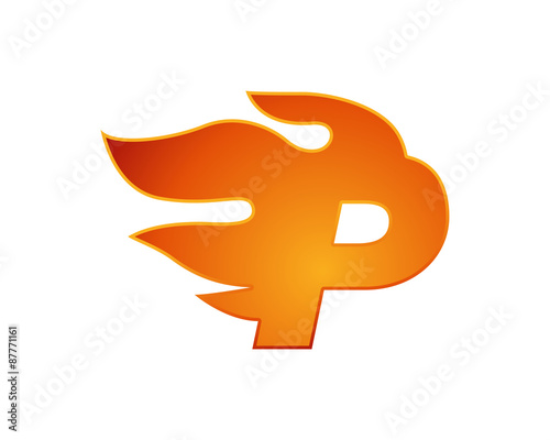 flame logo letter p