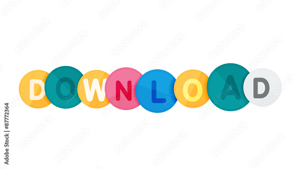 Fototapeta premium Download button made of glossy circles