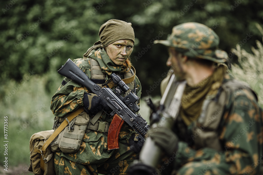 paratrooper airborne infantry in the forest